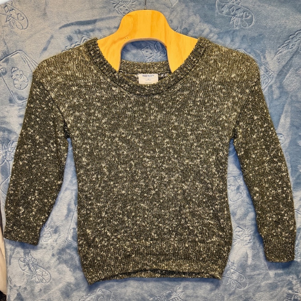 1802 | Old Navy Marled Knit Tunic Length Scoop Neck Sweater Green Womens XS